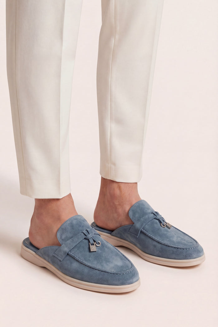 Maretti Buckle Mule Blue