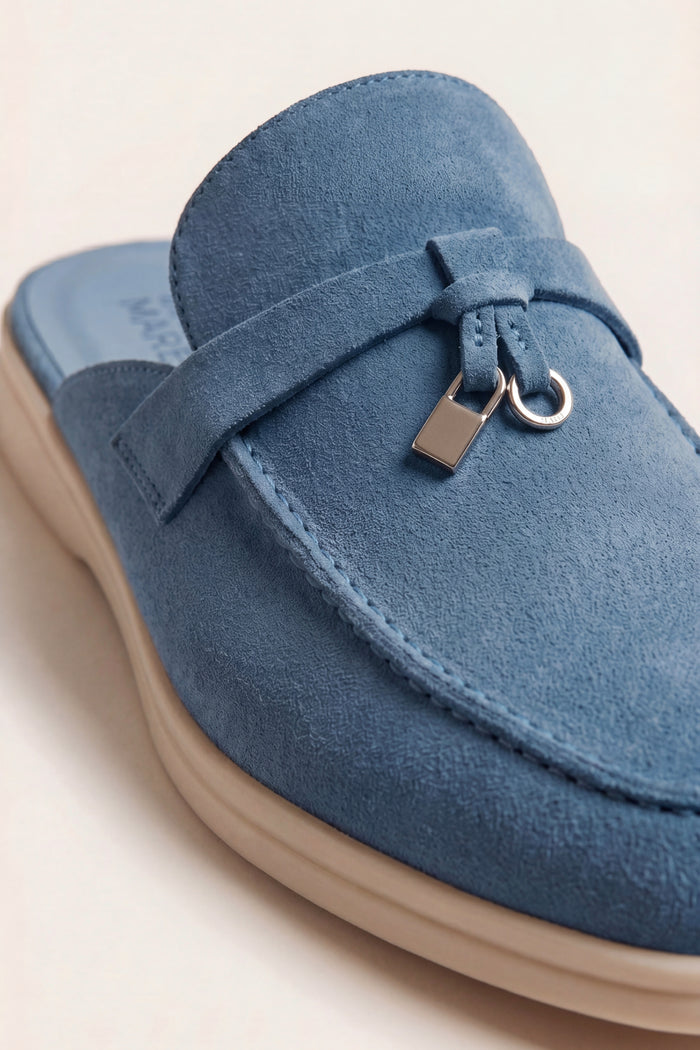 Maretti Buckle Mule Blue