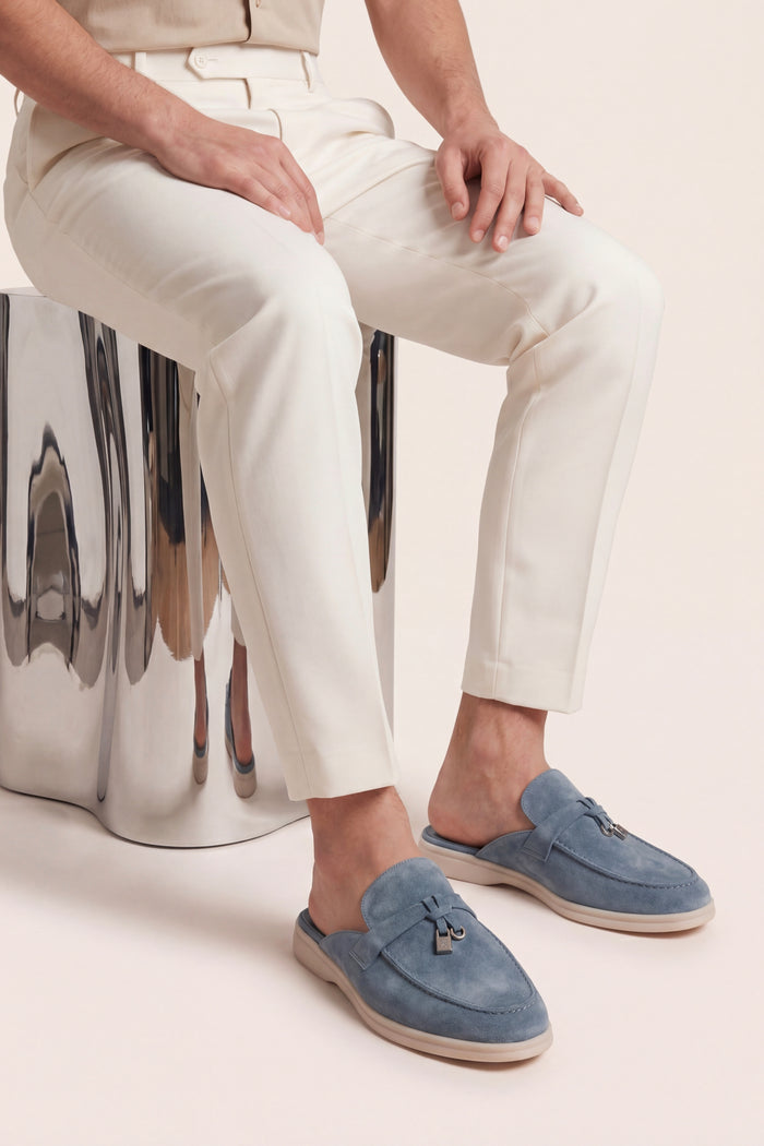 Maretti Buckle Mule Blue