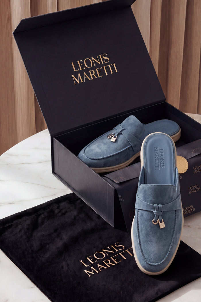 Maretti Buckle Mule Blue