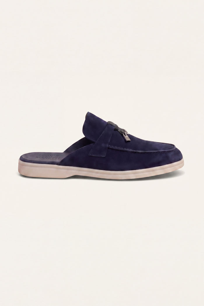 Maretti Buckle Mule Navy Blue