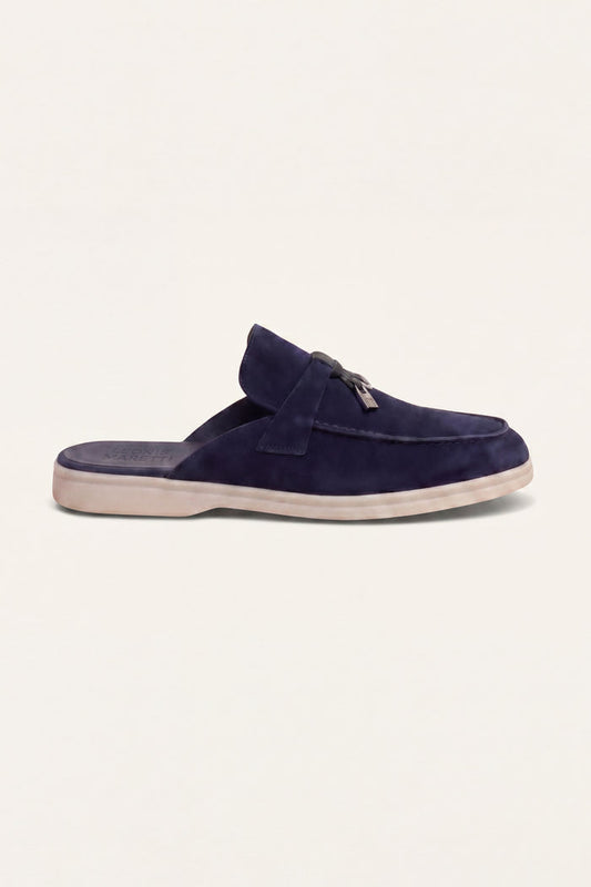 Maretti Buckle Mule Navy Blue