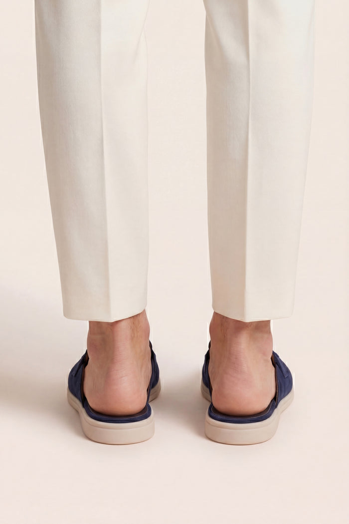 Maretti Buckle Mule Navy Blue