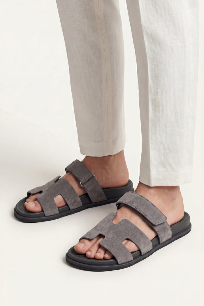 Matera Suede Strap Sandal Grey