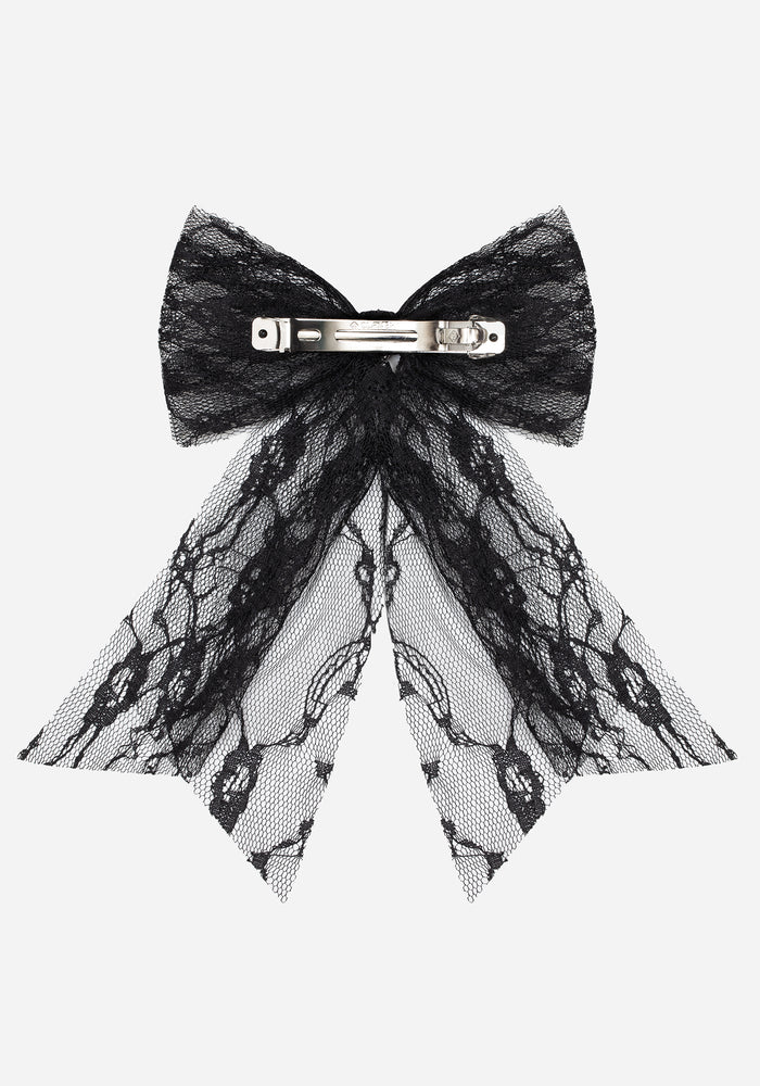 Melanie Heart Lace Hair Bow