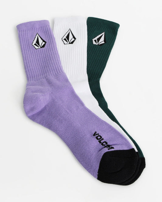 Mens Full Stone 3 Pack Crew Socks