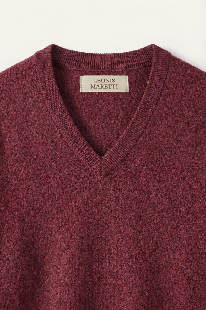 Merano V-Neck Knit Sweater Wine Red