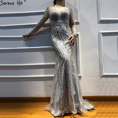 Mermaid Formal Evening Dresses Long Sleeves Beading Evening Gowns LA6506 - SERENE HILL