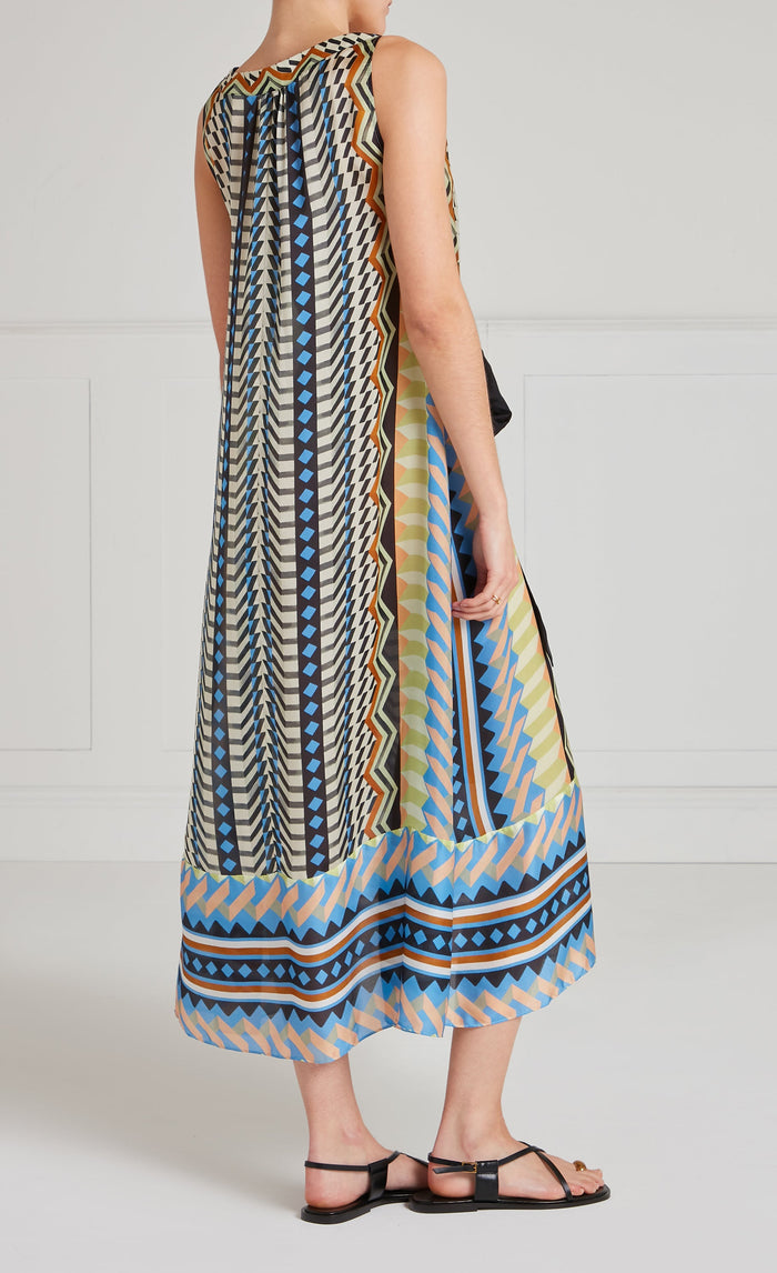 Meryl V-Neck Dress - Provence Blue Mix