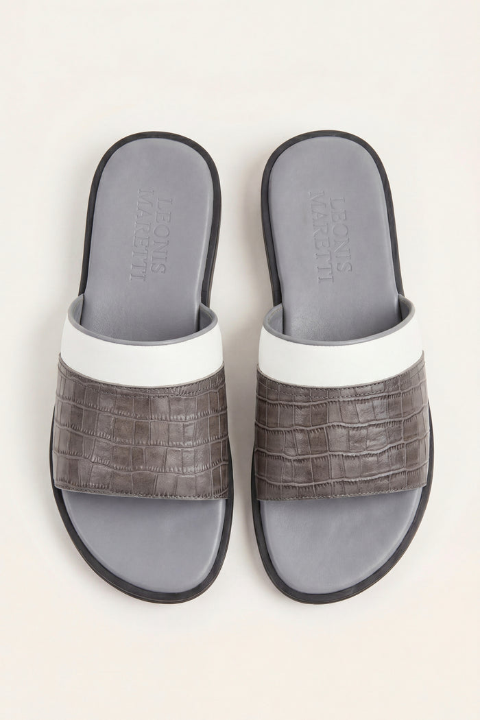 Milano Crocodile Sandal Grey