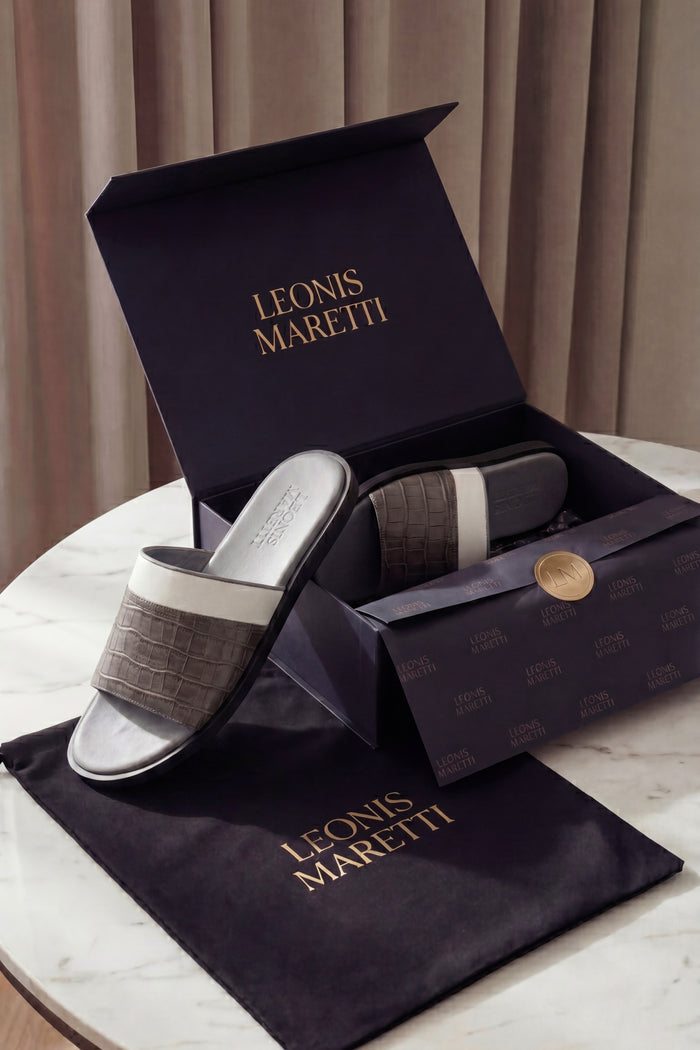 Milano Crocodile Sandal Grey