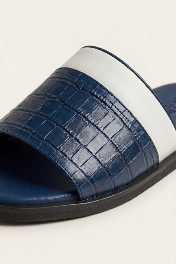 Milano Crocodile Sandal Navy