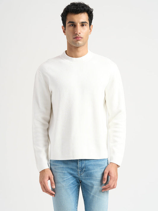 Mock Neck Light Knit - Off-White