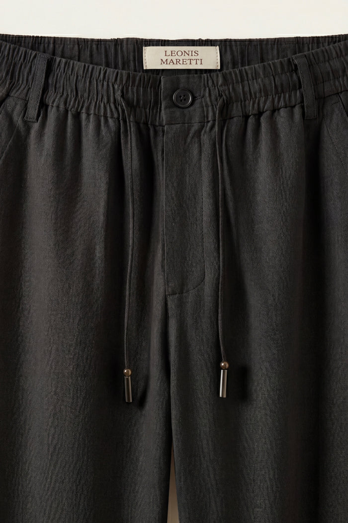 Monteria Stretch Linen Trouser Black