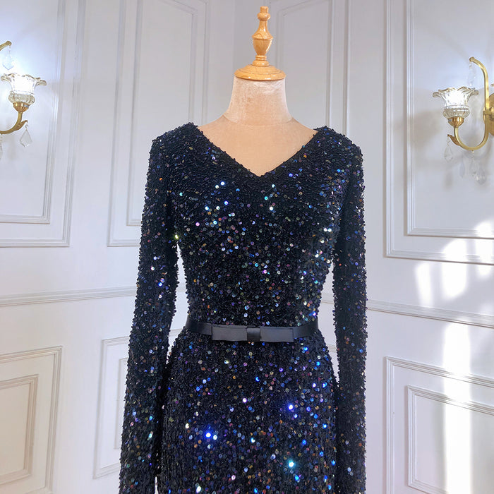 Moslim Black Sequin Mermaid Avond Jurken 2025 Elegante Sparkle Luxe Voor Vrouwen Party Serene Hill LA71486 - SERENE HILL