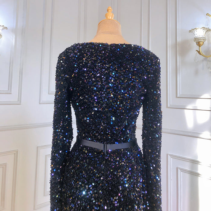 Moslim Black Sequin Mermaid Avond Jurken 2025 Elegante Sparkle Luxe Voor Vrouwen Party Serene Hill LA71486 - SERENE HILL