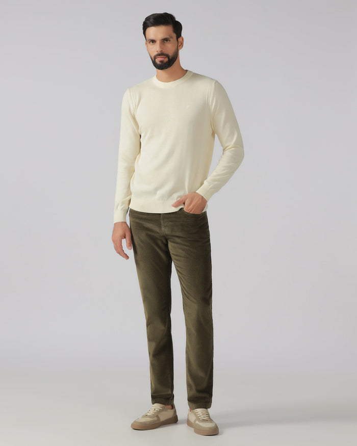 Moss Corduroy Solid Khakis - Veil
