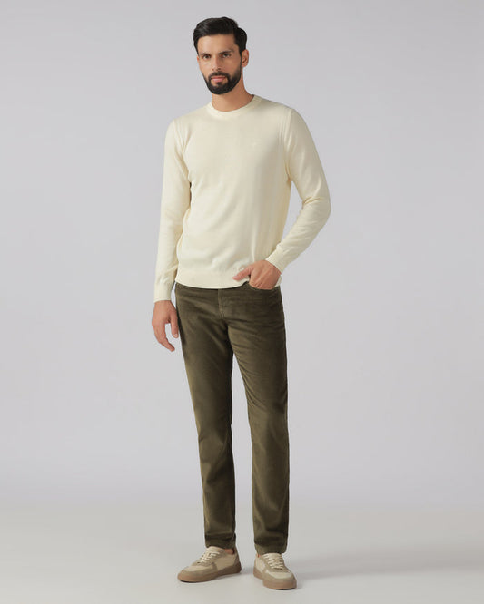 Moss Corduroy Solid Khakis - Veil