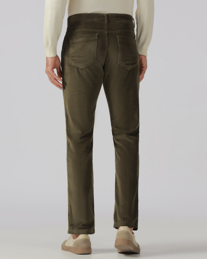 Moss Corduroy Solid Khakis - Veil