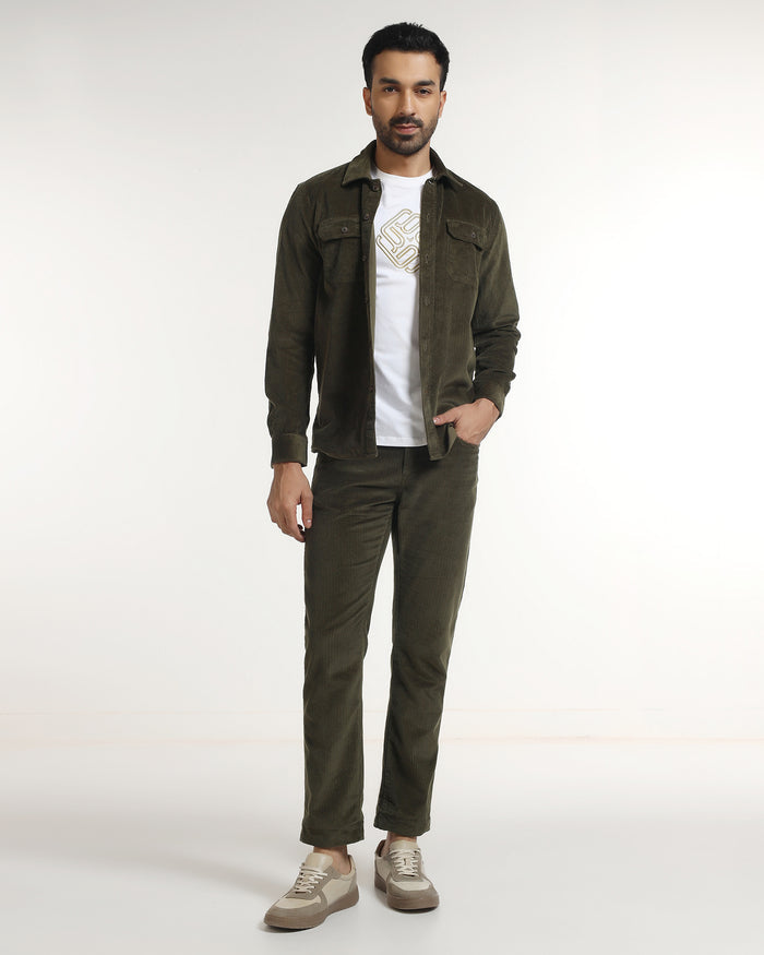 Moss Corduroy Solid Shirt - Kaka
