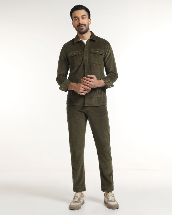 Moss Corduroy Solid Shirt - Kaka