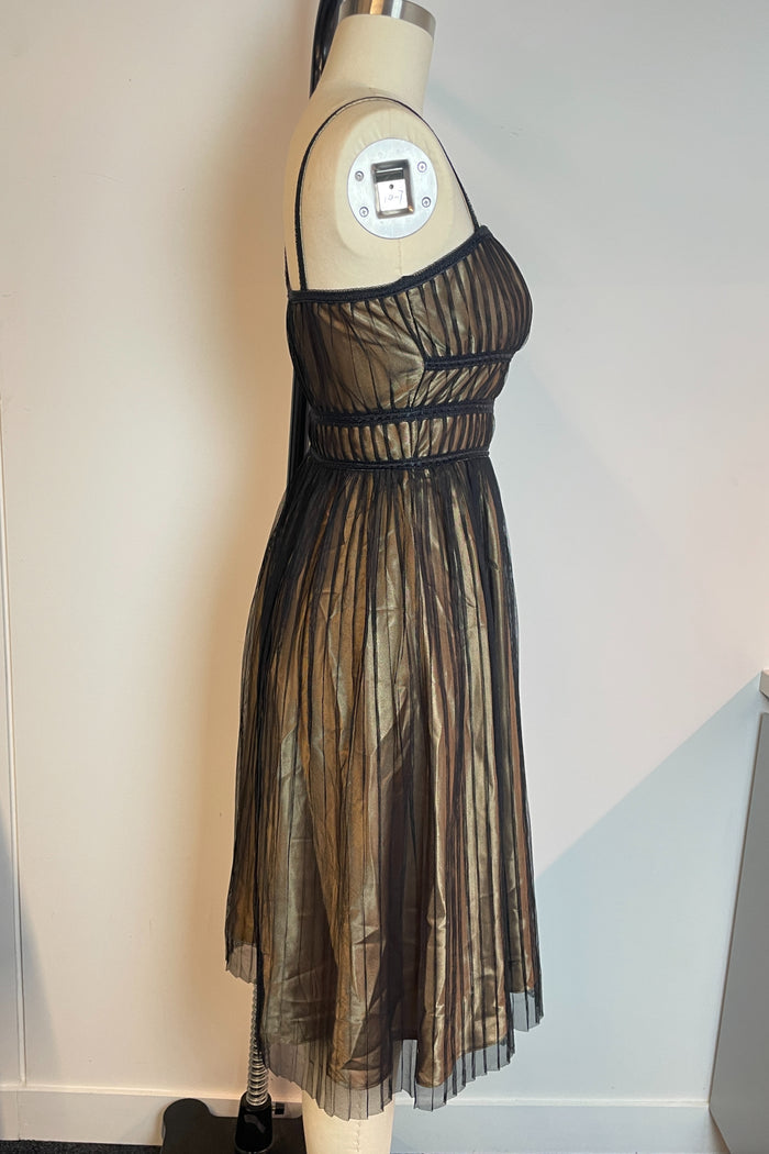 Mr K Black Pleated Tulle Mini Dress image 1