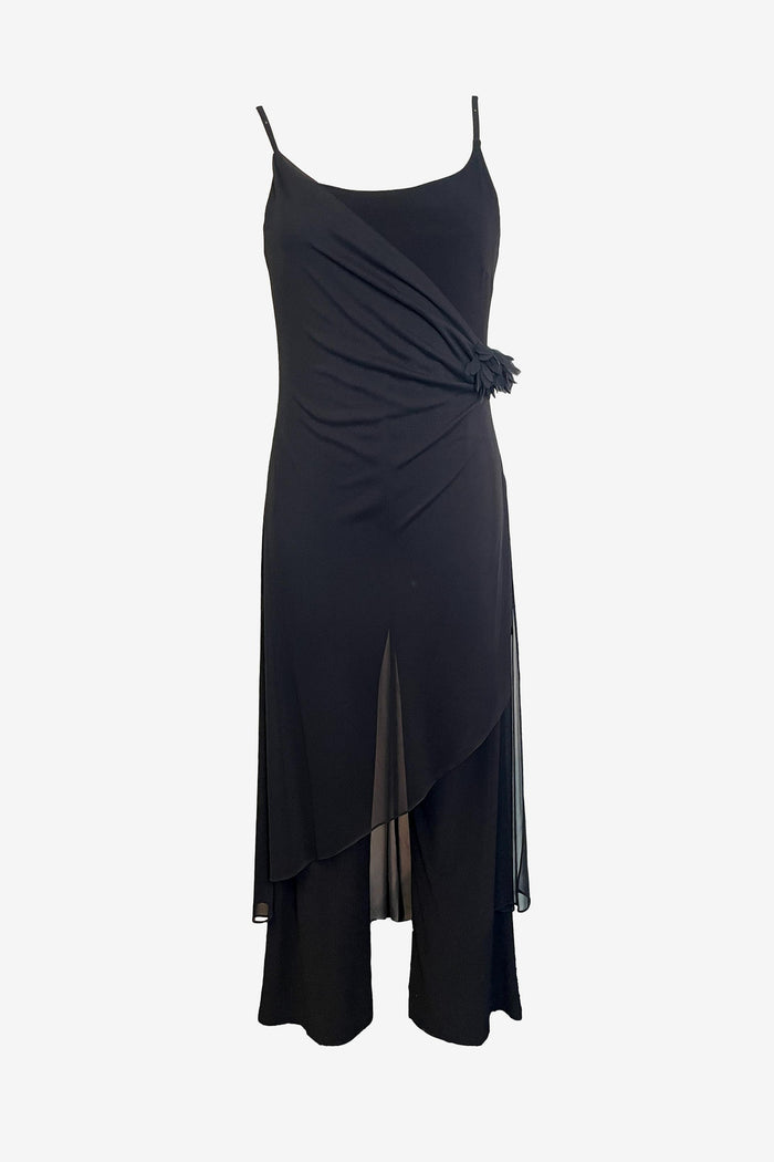 Mr K Black Wrap Rosette Jumpsuit image 0