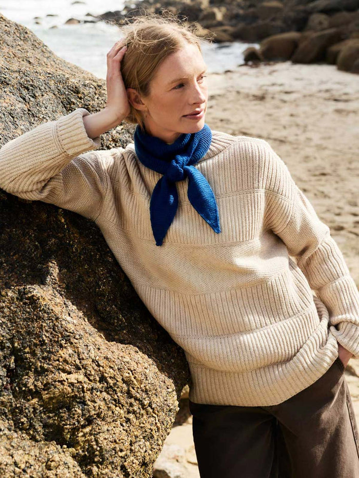 Multi Stitch Funnel Neck Jumper