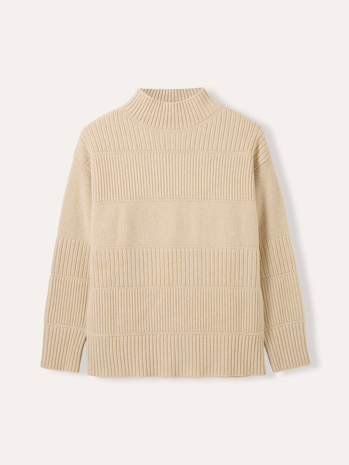 Multi Stitch Funnel Neck Jumper