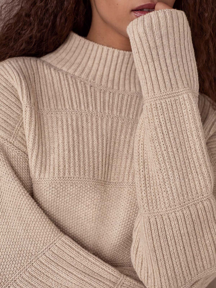Multi Stitch Funnel Neck Jumper