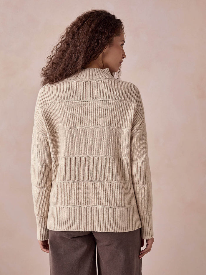 Multi Stitch Funnel Neck Jumper