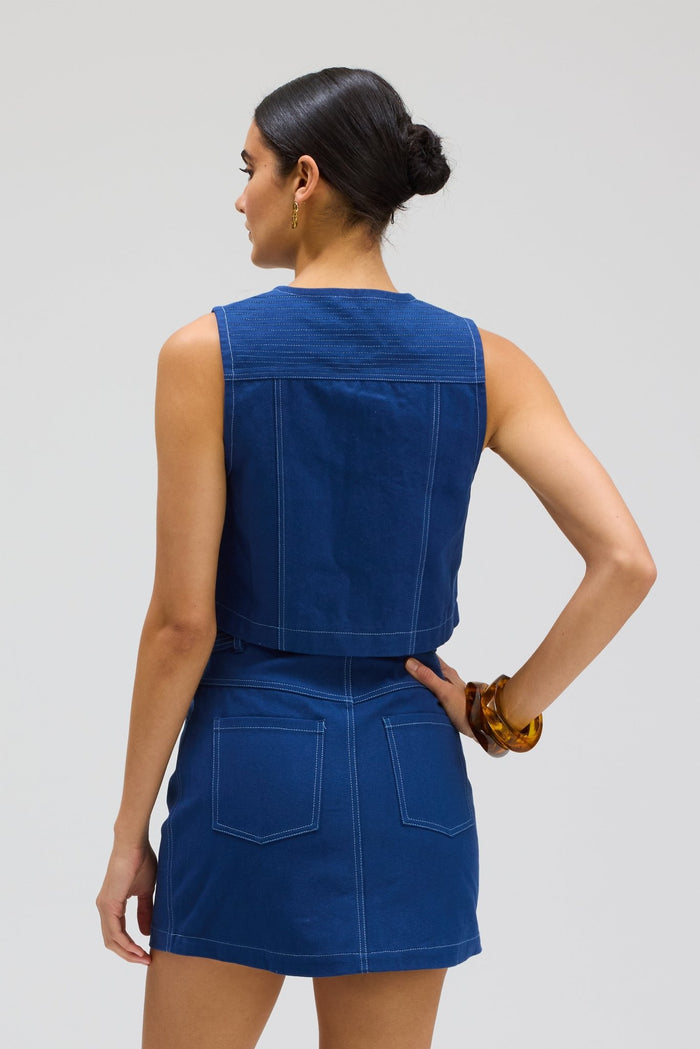 NAVY ANDIE VEST - Amor Lafayette