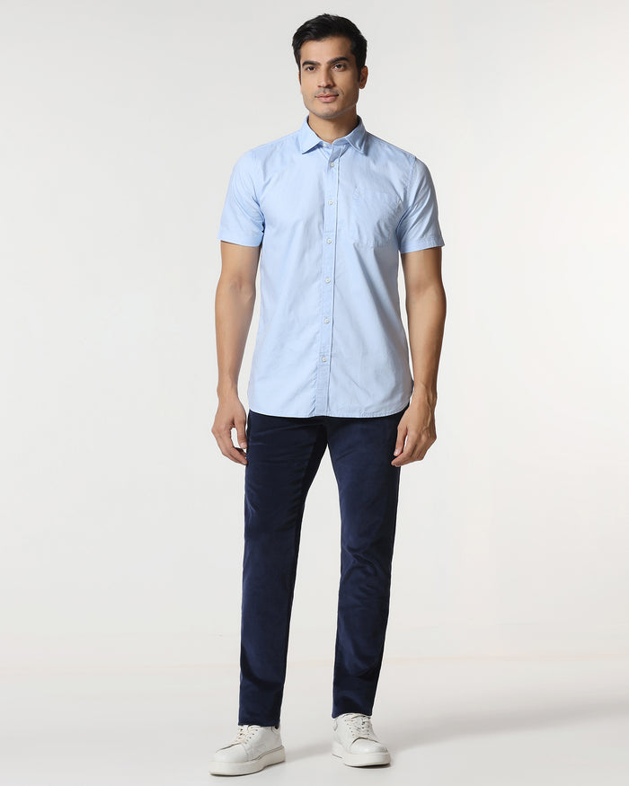 Navy Corduroy Solid Khakis - Fraser