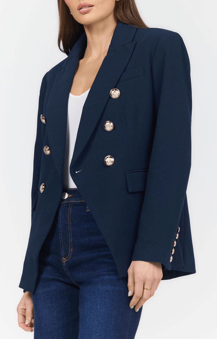 Navy Iris Rowena Blazer - Amor Lafayette
