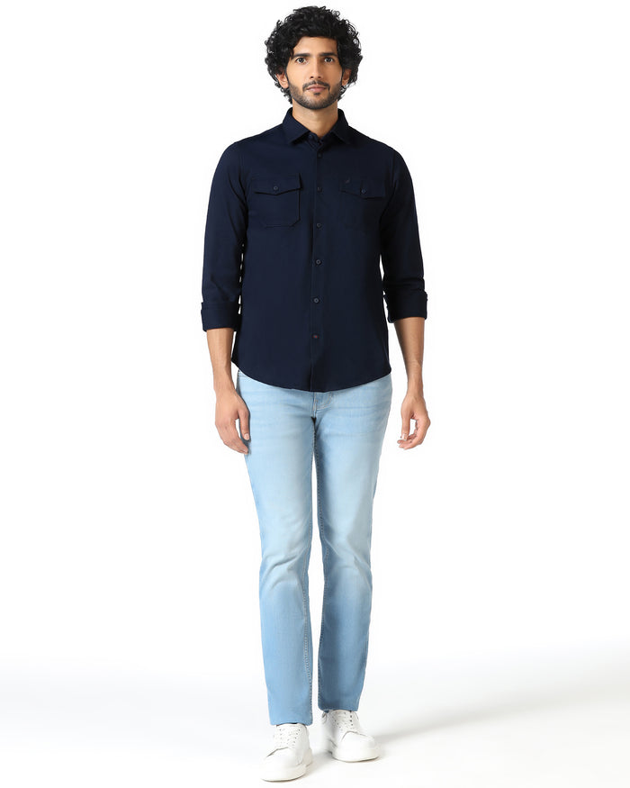 Navy Solid Shirt - Diaz