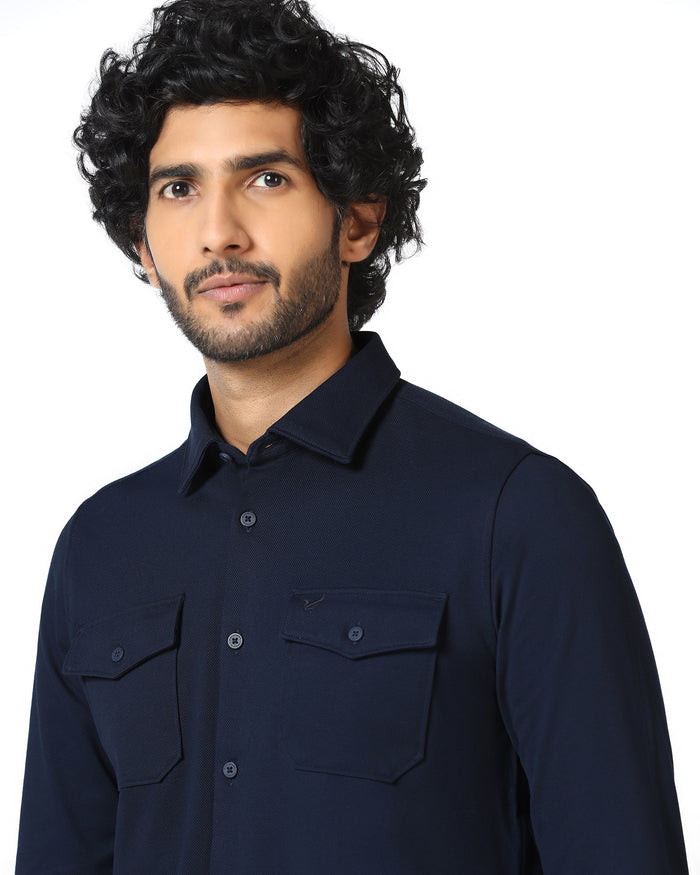 Navy Solid Shirt - Diaz