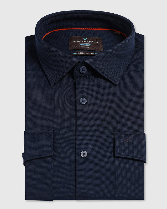 Navy Solid Shirt - Diaz