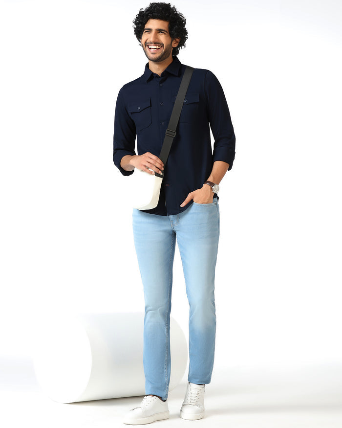 Navy Solid Shirt - Diaz