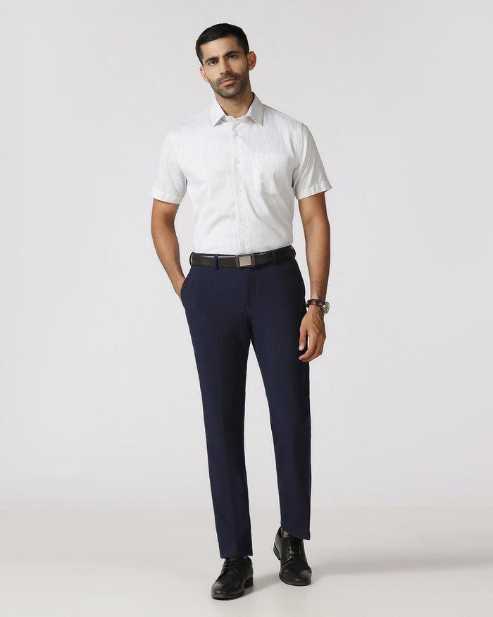 Navy Solid Trouser - Indri