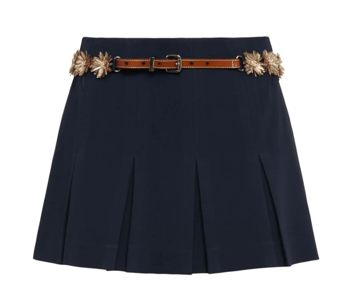 Navy Sunflare Belt Aanya Skort - Amor Lafayette
