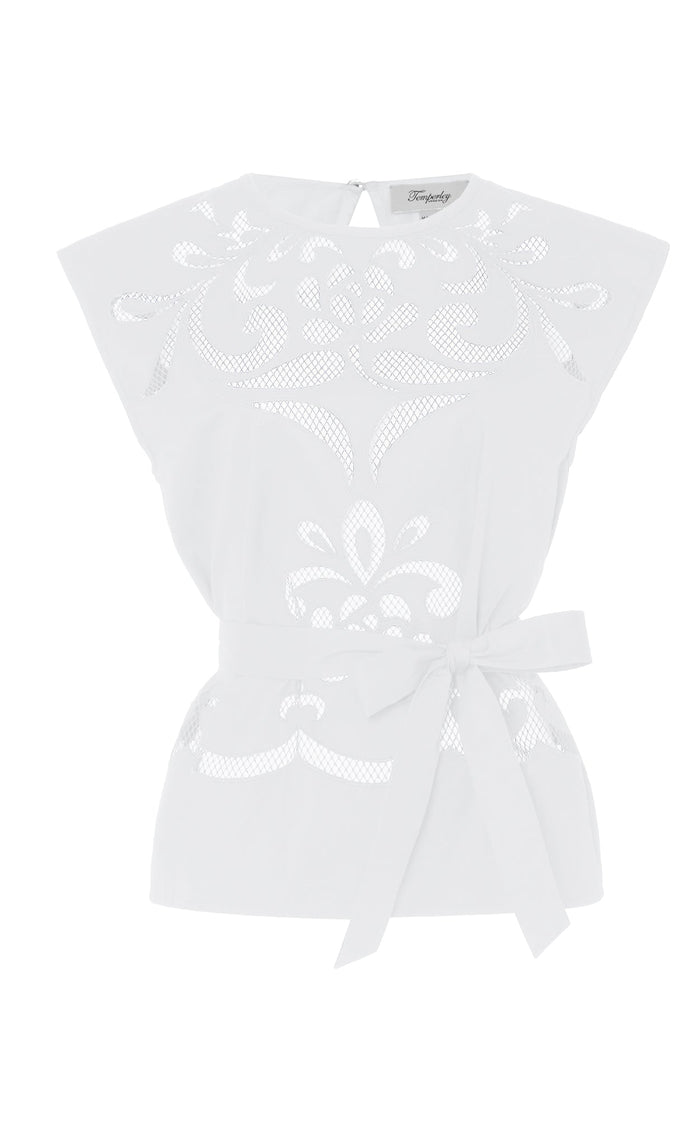 Nelle Sleeveless Top - White