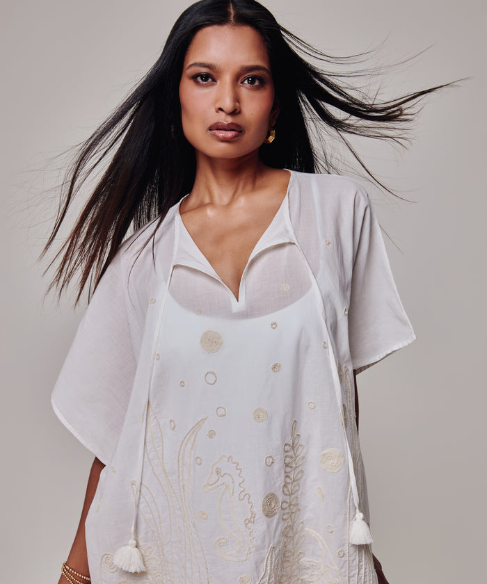 Neptune's Garden Caftan in color cream