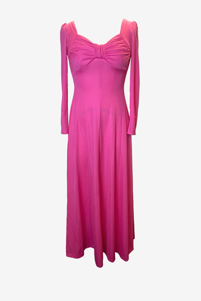 Nicole Creations Pink Bow Neckline Maxi Dress image 0