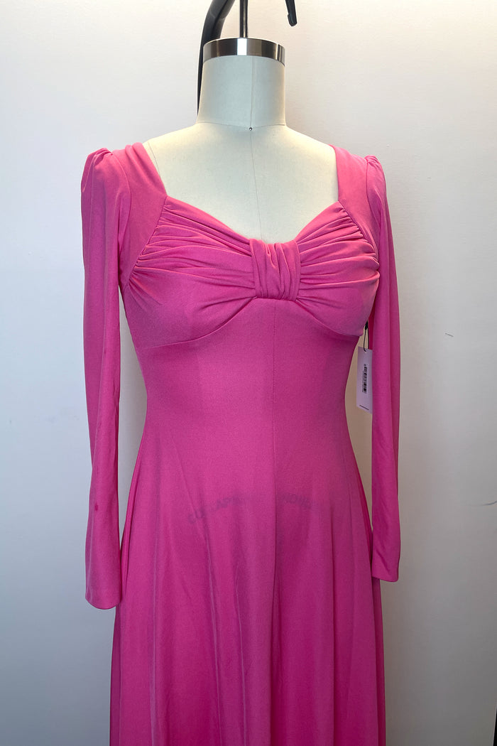 Nicole Creations Pink Bow Neckline Maxi Dress image 1