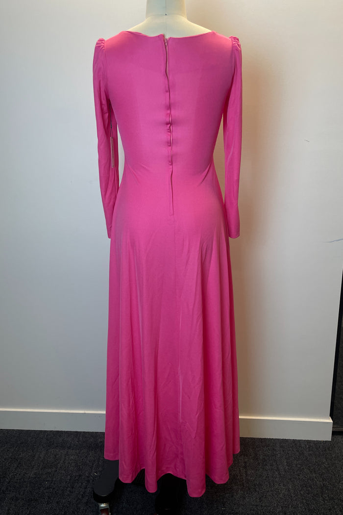 Nicole Creations Pink Bow Neckline Maxi Dress image 2