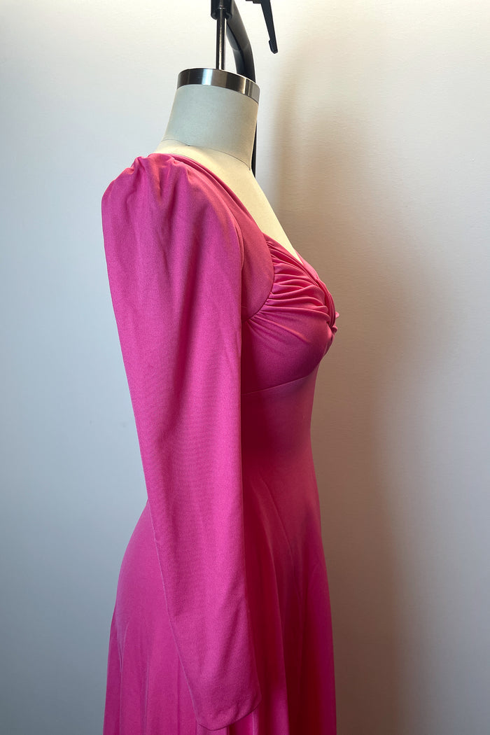 Nicole Creations Pink Bow Neckline Maxi Dress image 3