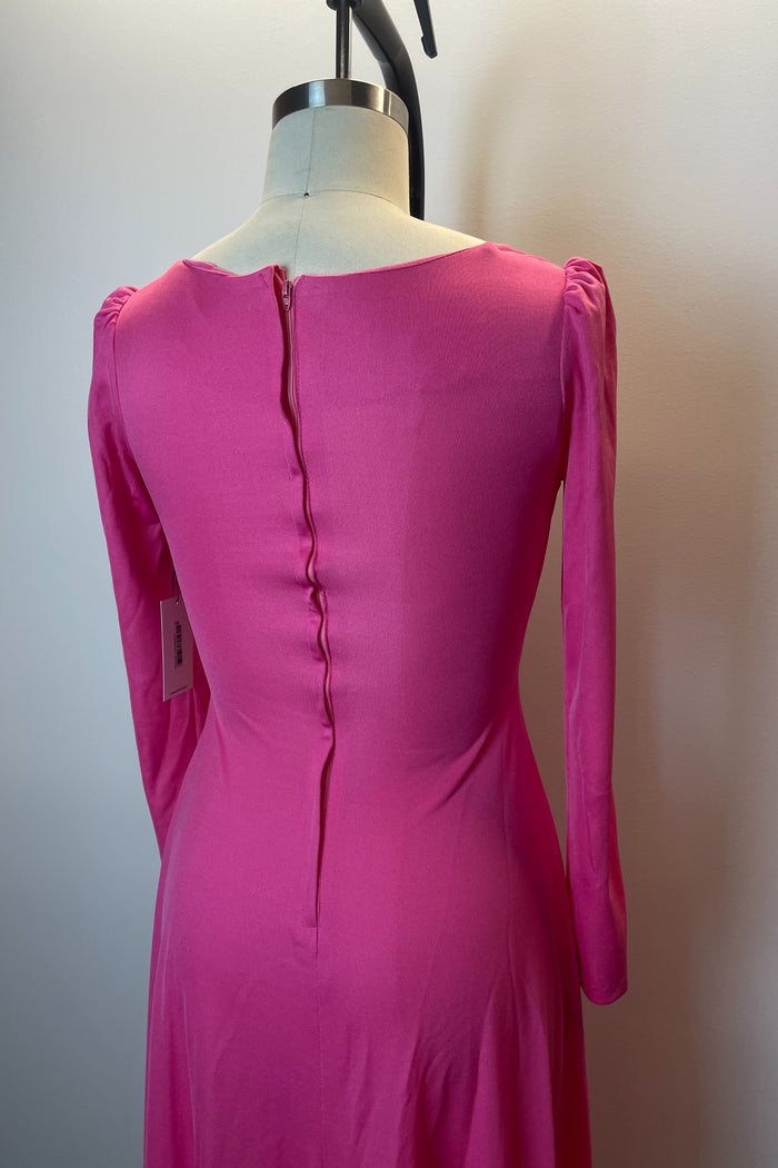 Nicole Creations Pink Bow Neckline Maxi Dress image 4