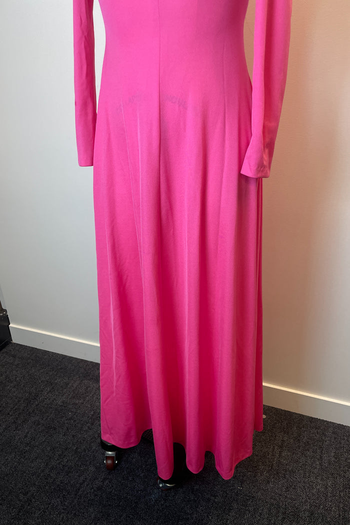 Nicole Creations Pink Bow Neckline Maxi Dress image 5