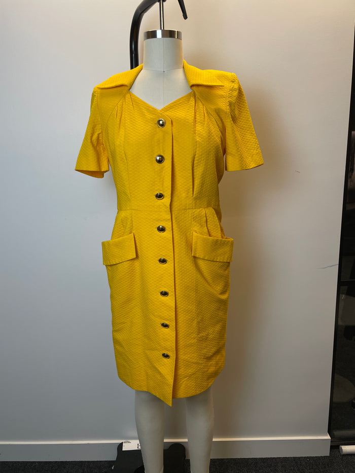 Nina Ricci Yellow Collared Midi Dress image 2