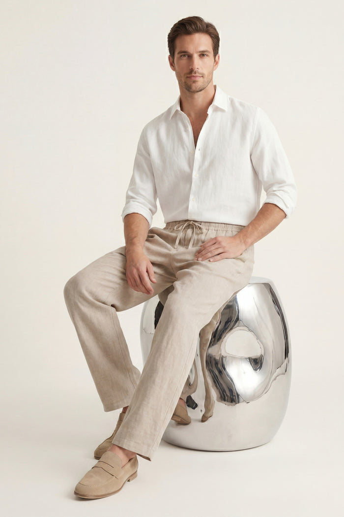 Novara Linen Pantalon Beige